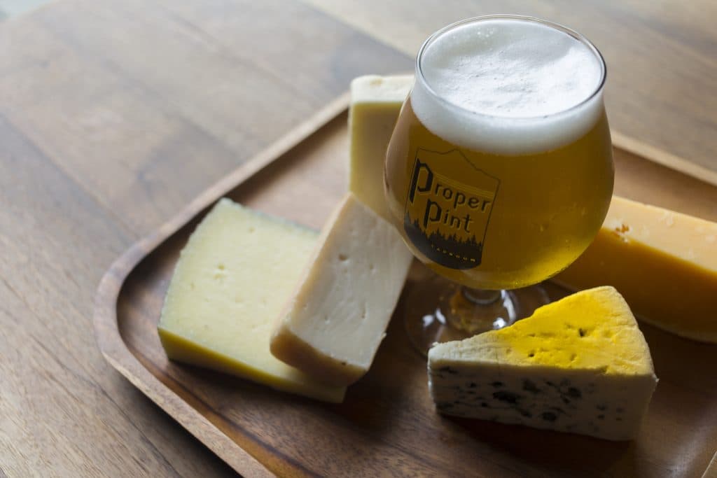 Proper Pint and cheese